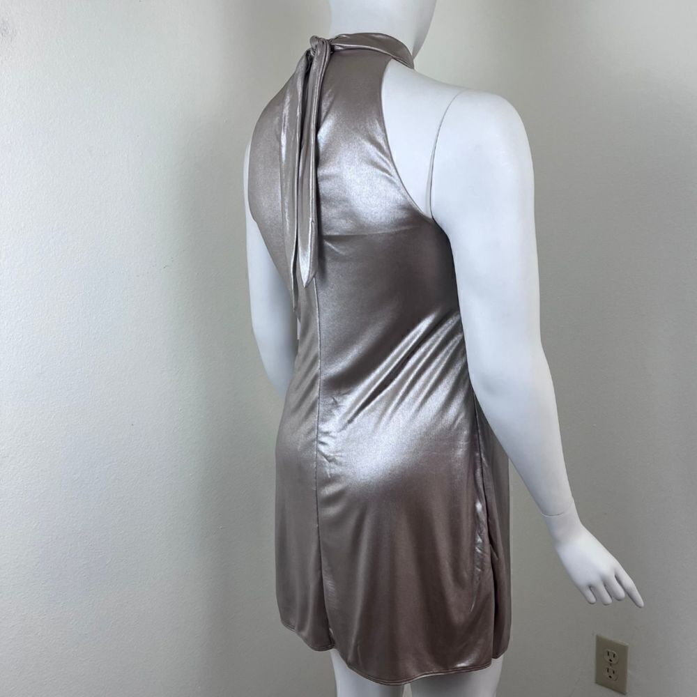 Bailey 44 Women Size L Director Cut Gold Matallic Shift Pullover Mini NEW Dress - Picture 9 of 17